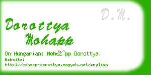 dorottya mohapp business card